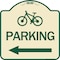 Signmission Bicycle Symbol Parking Left Arrow Heavy-Gauge Aluminum Architectural Sign, 18" x 18", TG-1818-24316 A-DES-TG-1818-24316 - alternate 1